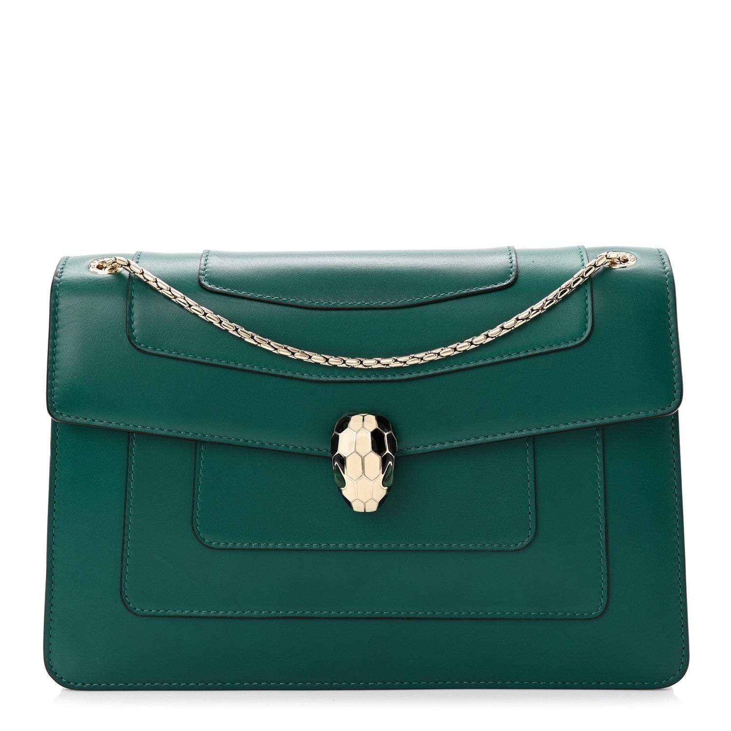 Bulgari Calfskin Serpenti Forever Shoulder Bag Emerald Green 1 of 17