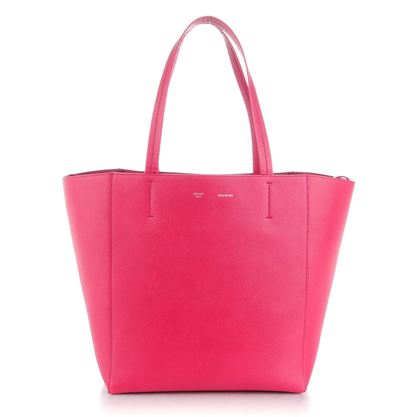 Grained Calfskin Small Horizontal Cabas Phantom Fuchsia
