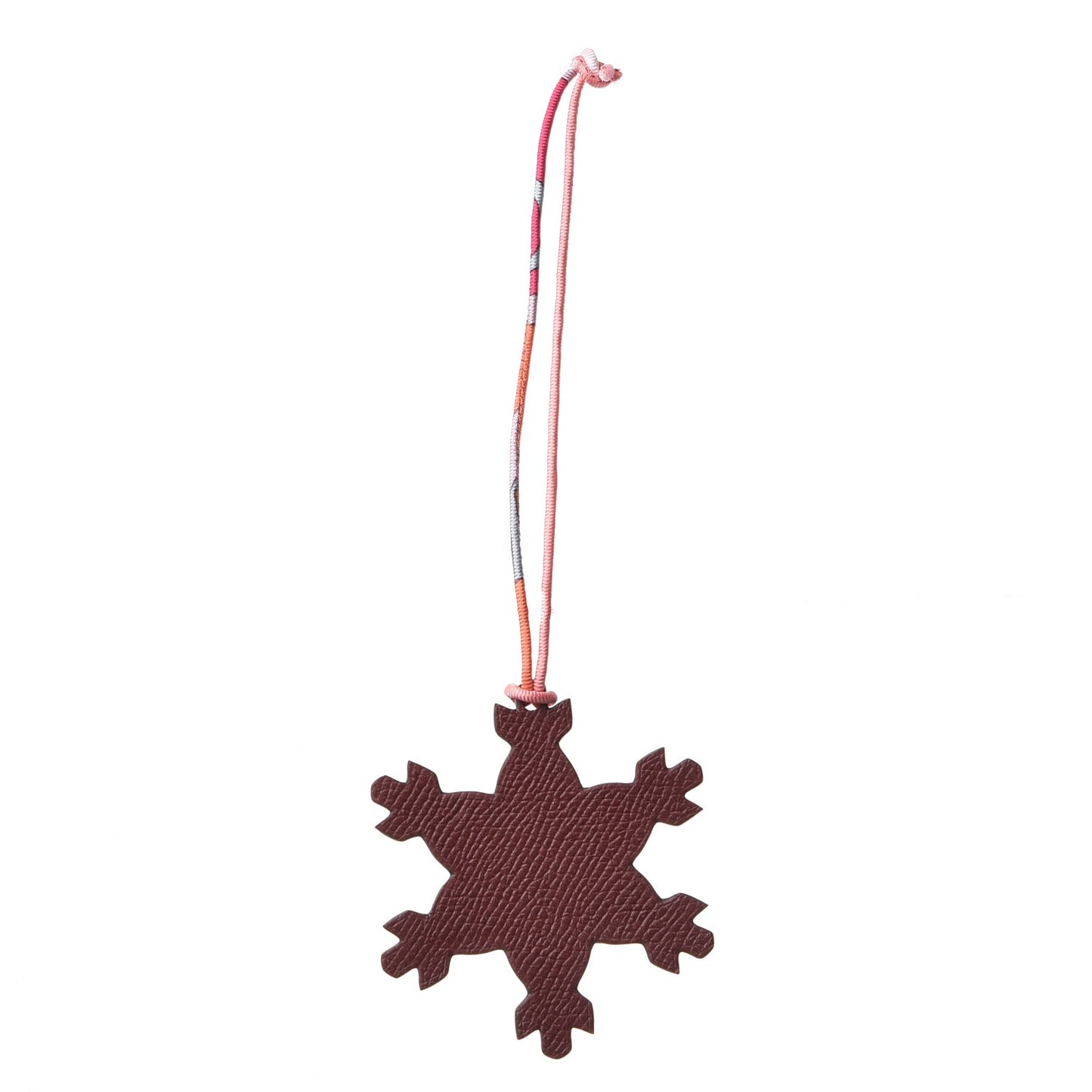 Togo Epsom Petit H Snowflake Bag Charm Rouge Toffee