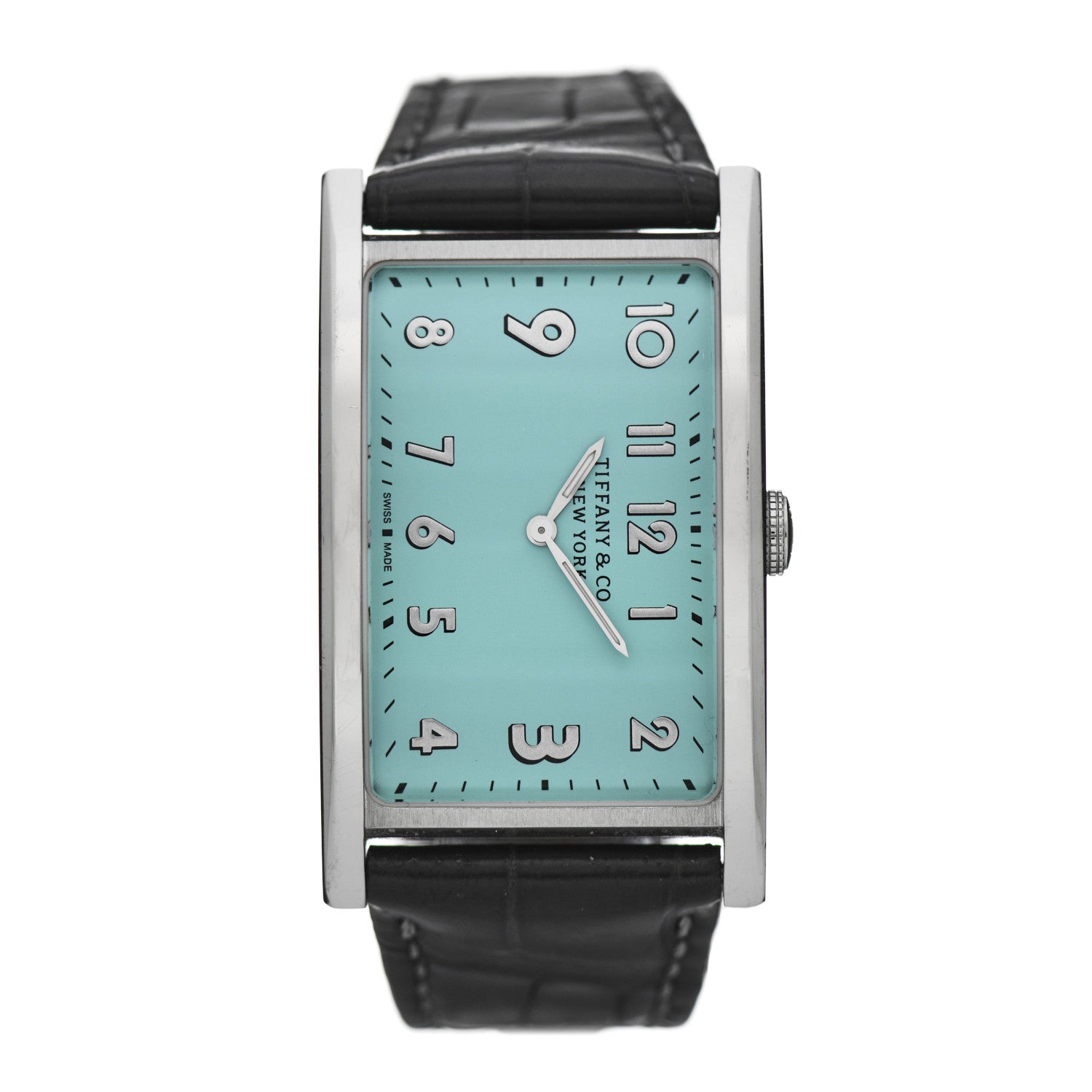 Tiffany Stainless Steel Alligator 25mm East West Quartz Watch Tiffany Blue 1 of 5