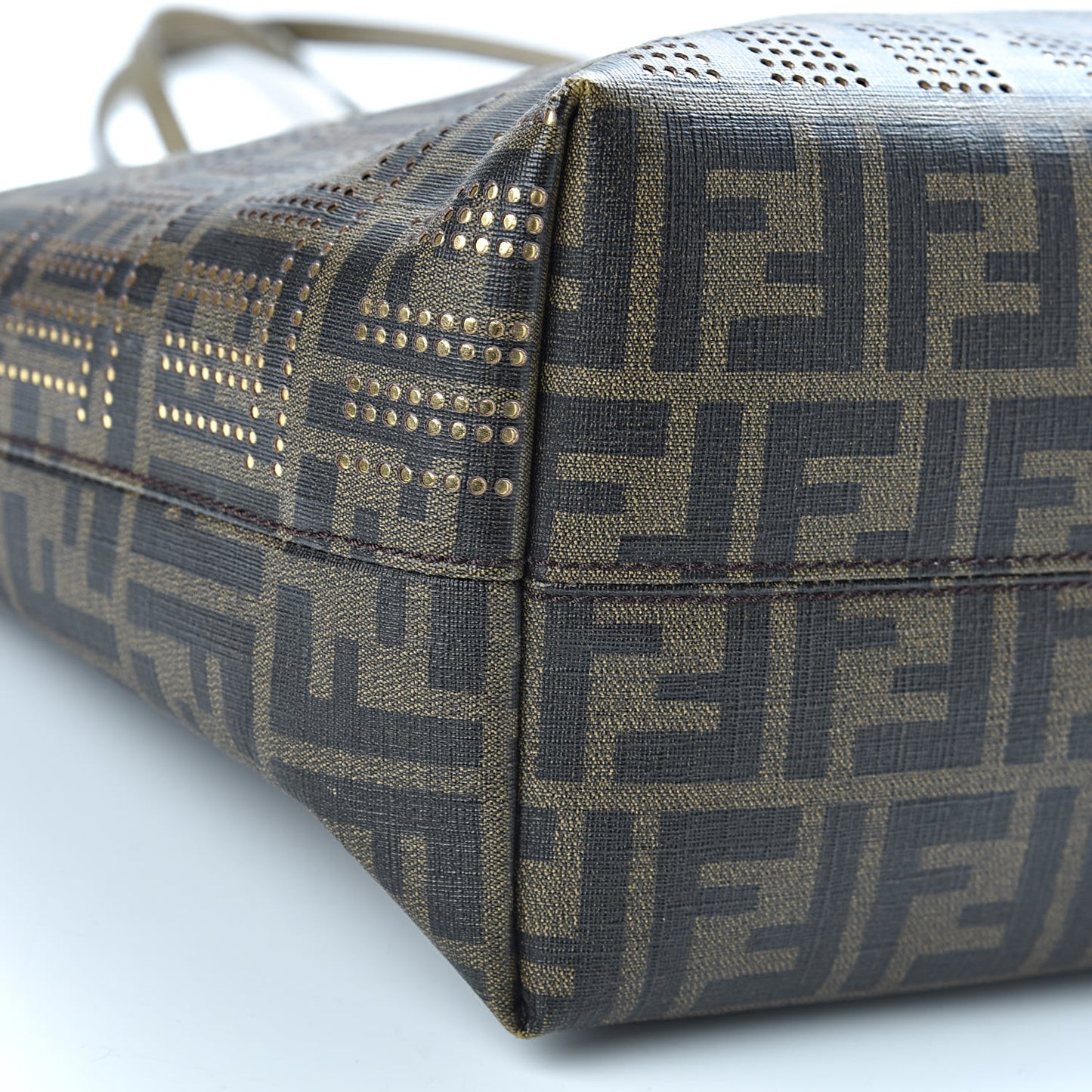 Zucca Lampo Studded Roll Tote Tobacco