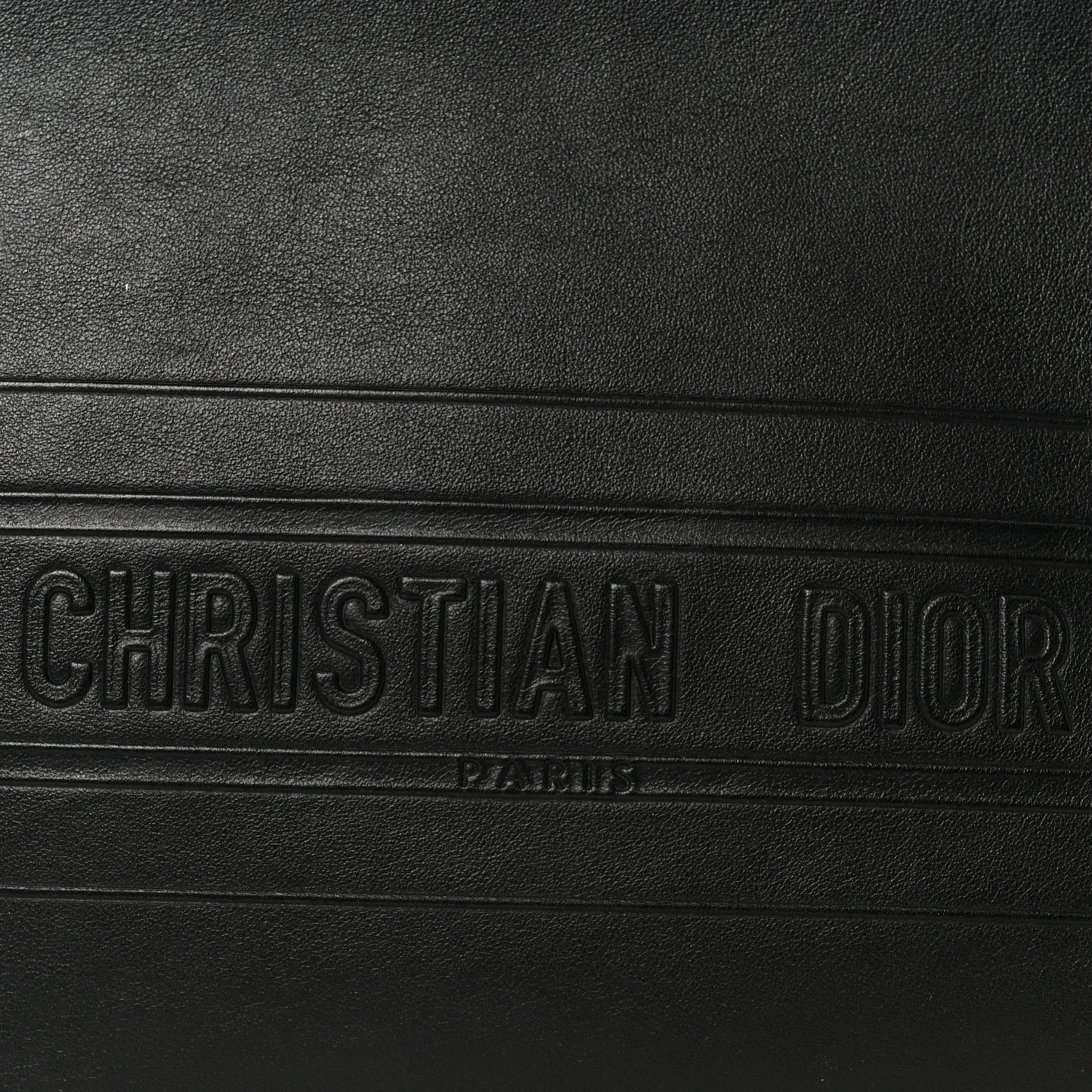 Calfskin Medium Diordouble Zip Pouch Black