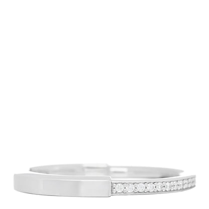 Tiffany 18K White Gold Diamond Lock Ring 63 10.5 3 of 6