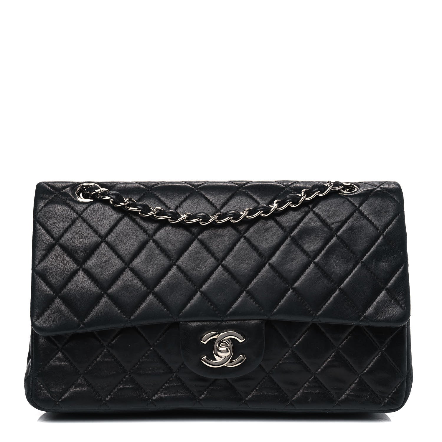 Chanel Lambskin Quilted Medium Double Flap Black 1 of 11