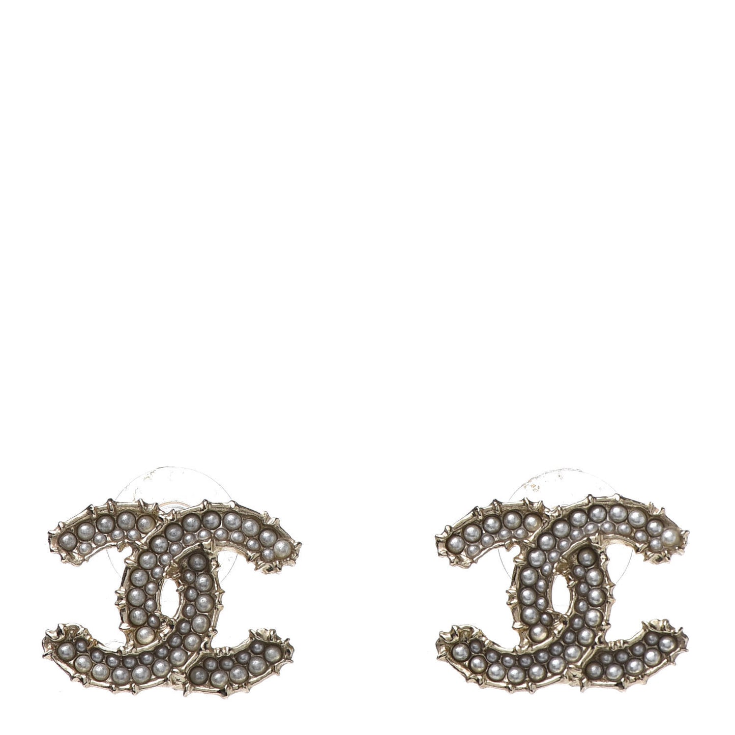 Pearl CC Camellia Express Stud Earrings Gold