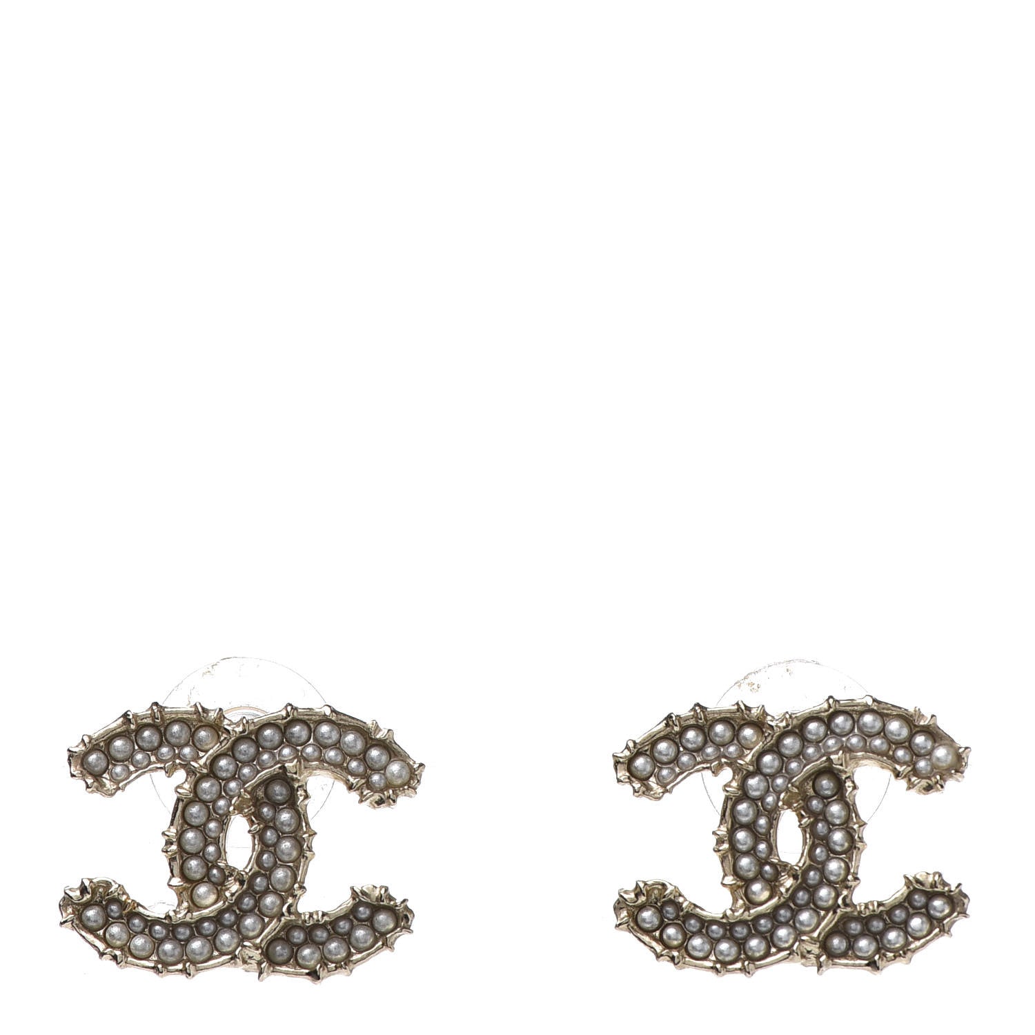 Chanel Pearl CC Camellia Express Stud Earrings Gold 1 of 6