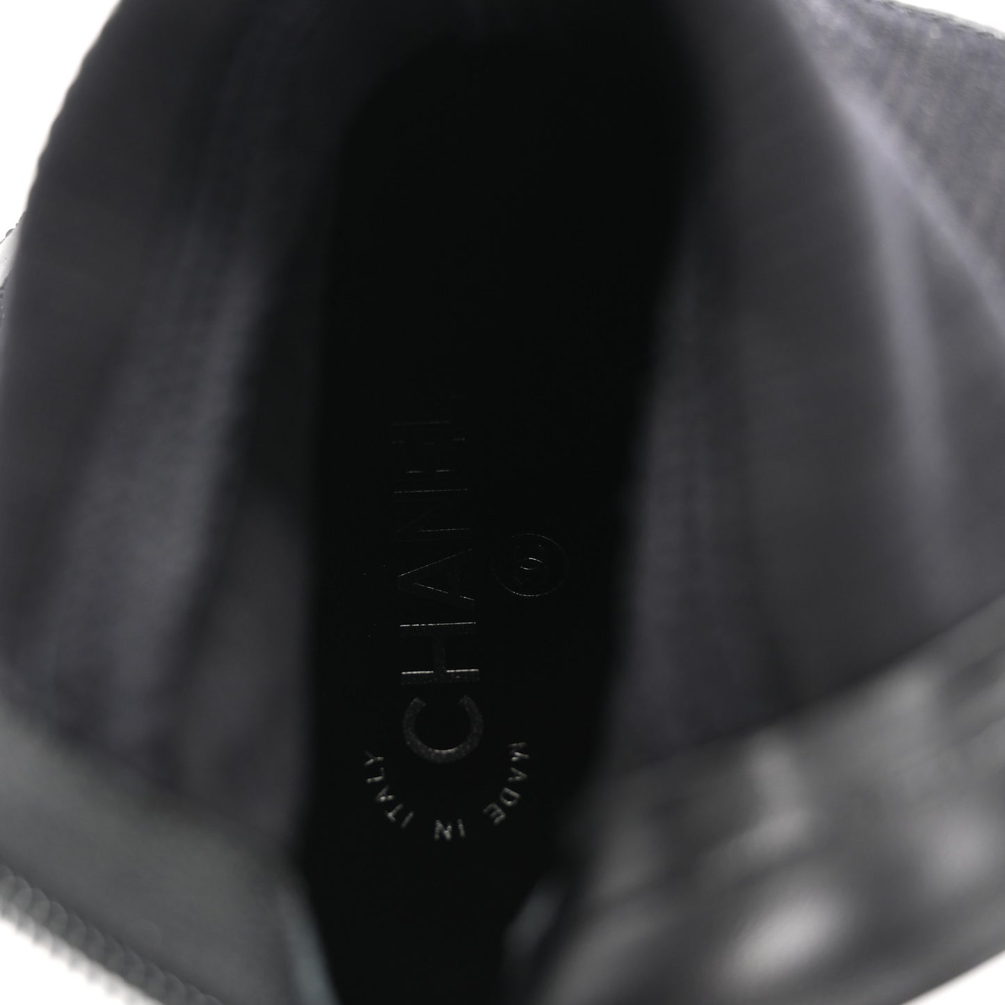 Grosgrain Knit Cap Toe CC Sock Boots 39 Black Silver