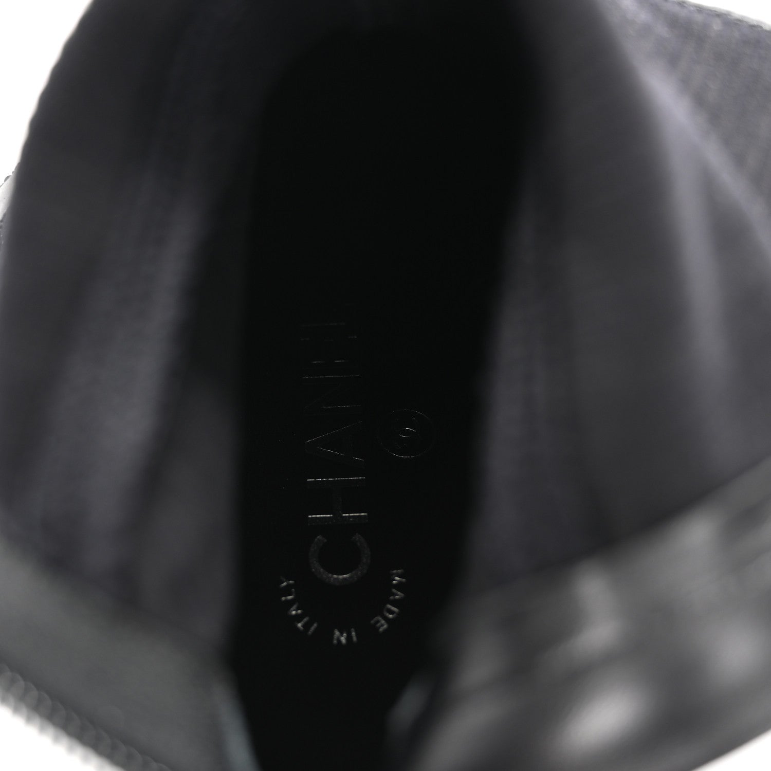 Chanel Grosgrain Knit Cap Toe CC Sock Boots 39 Black Silver 7 of 10