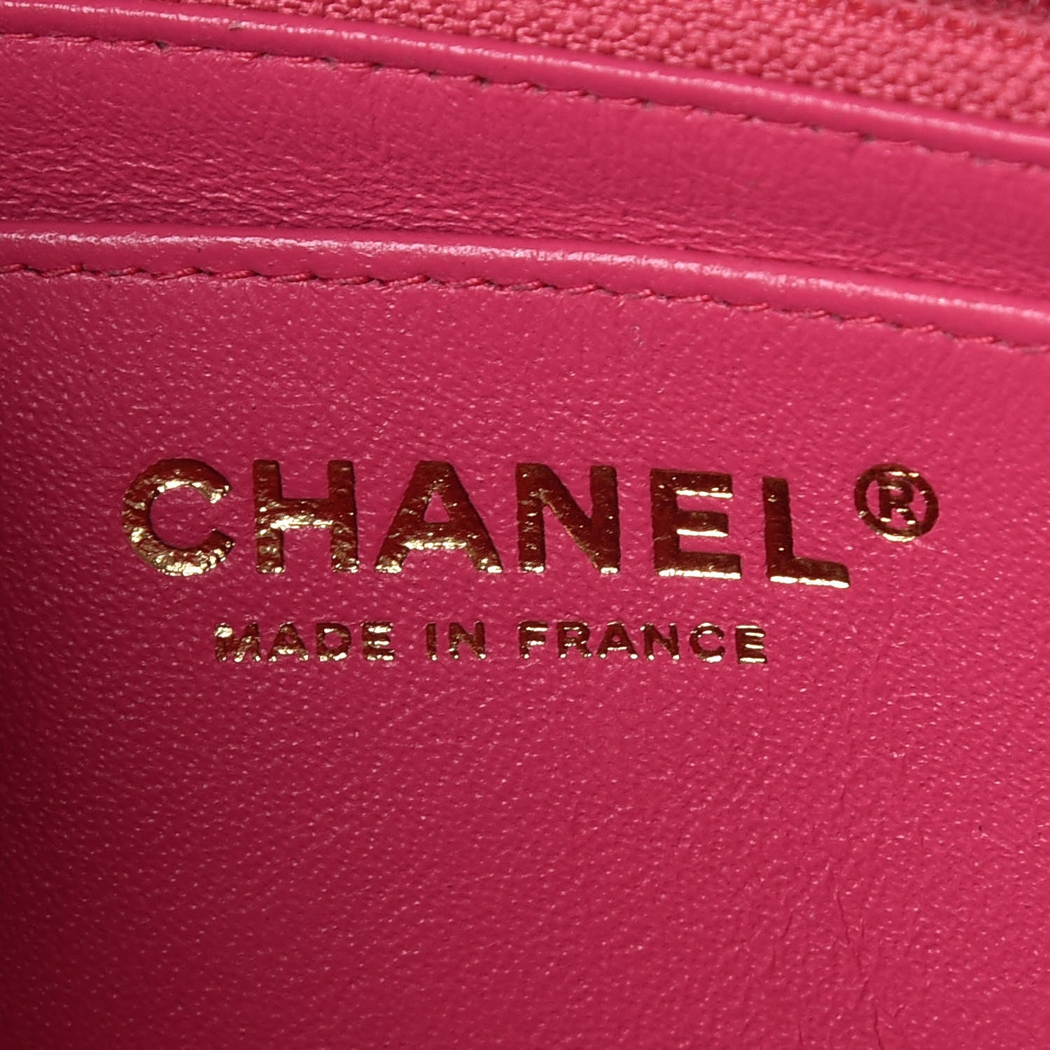Chanel Lambskin Quilted Mini Rectangular Flap Dark Pink 10 of 11
