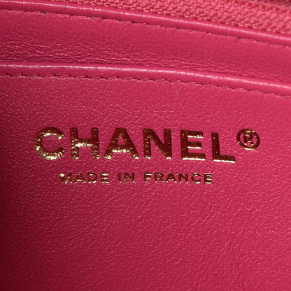 Chanel Lambskin Quilted Mini Rectangular Flap Dark Pink 10 of 11