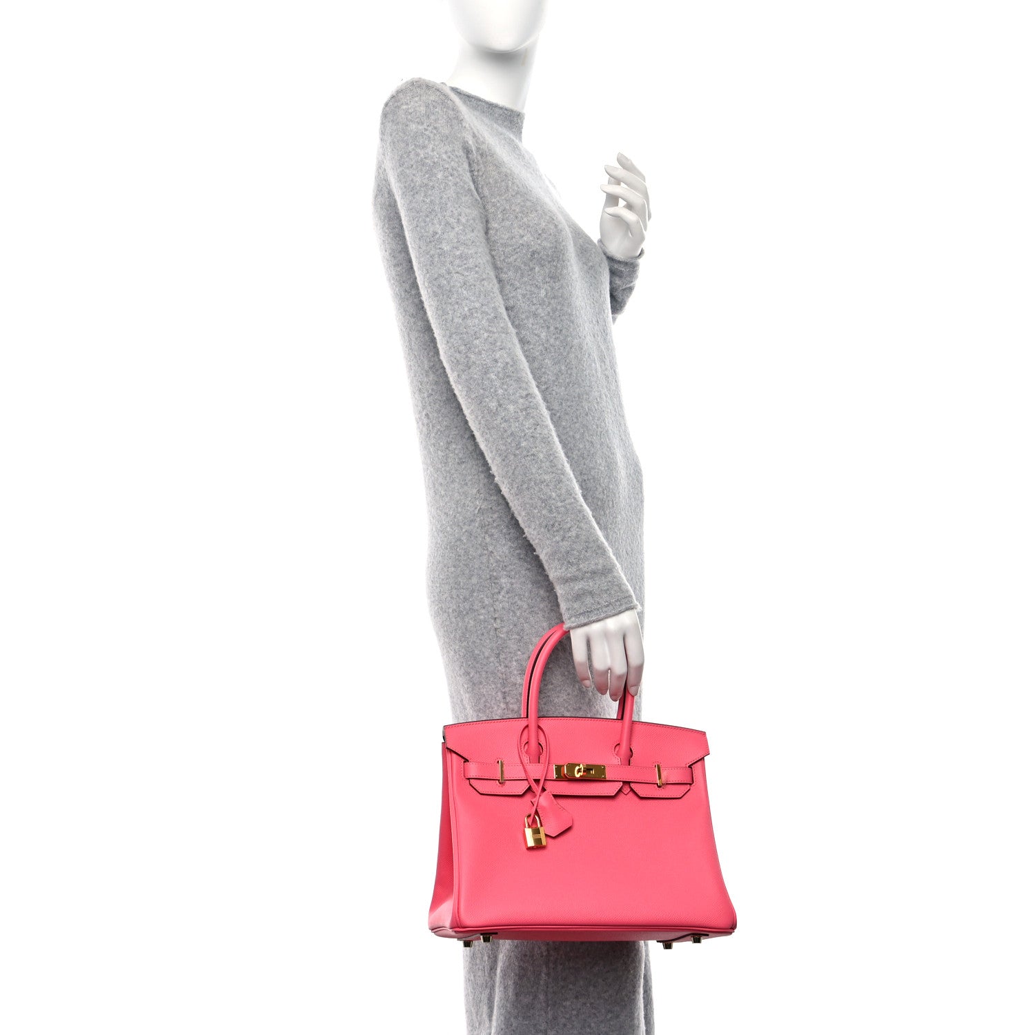 Hermes Epsom Horseshoe Birkin 30 Rose Azalee 2 of 9
