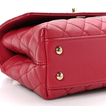 Chanel Caviar Quilted Mini Coco Handle Flap Red 9 of 11