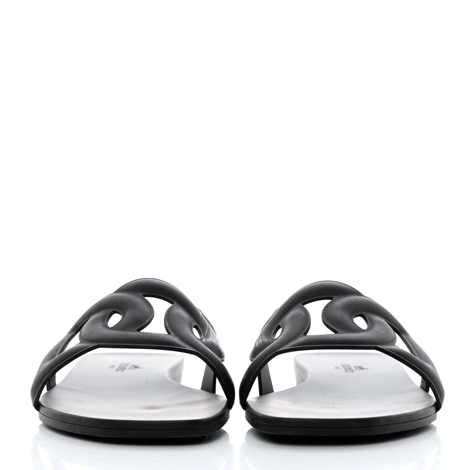 Hermes Rubber Aloha Sandals 37 Black 2 of 8
