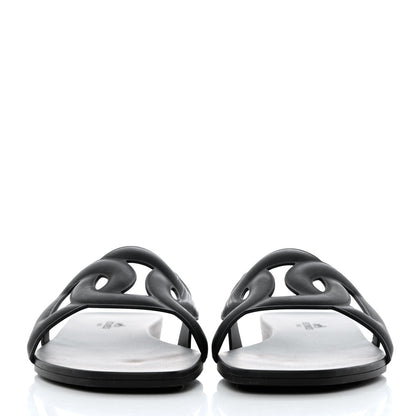 Hermes Rubber Aloha Sandals 37 Black 2 of 8