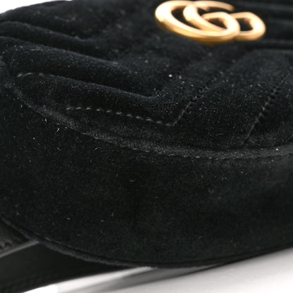 Gucci Velvet Matelasse GG Marmont Belt Bag 85 34 Black 9 of 10