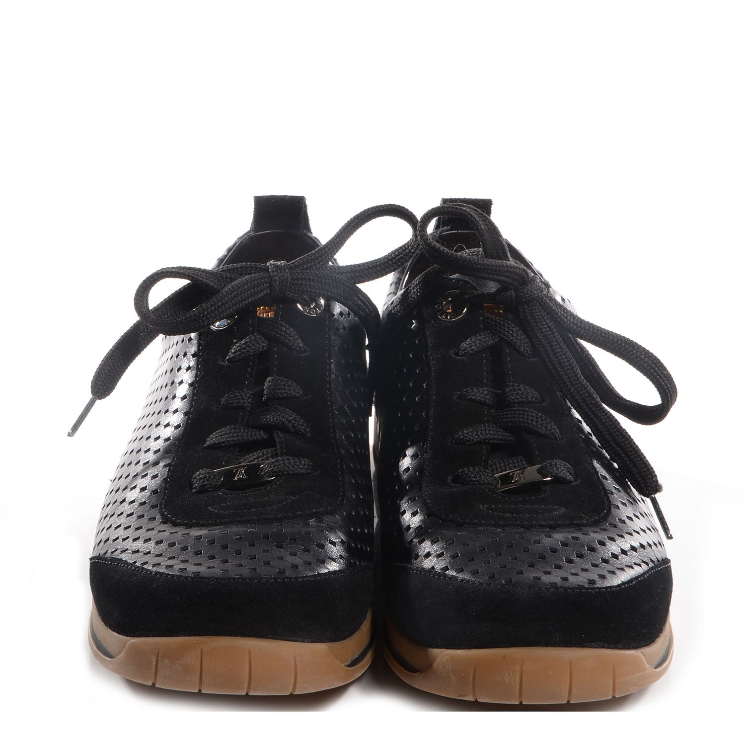 Louis Vuitton Leather Suede Vence Sneakers 39 Black 2 of 8