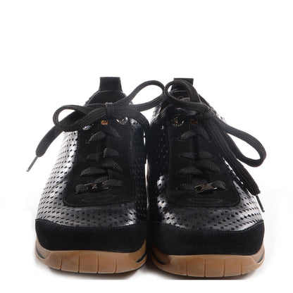 Louis Vuitton Leather Suede Vence Sneakers 39 Black 2 of 8