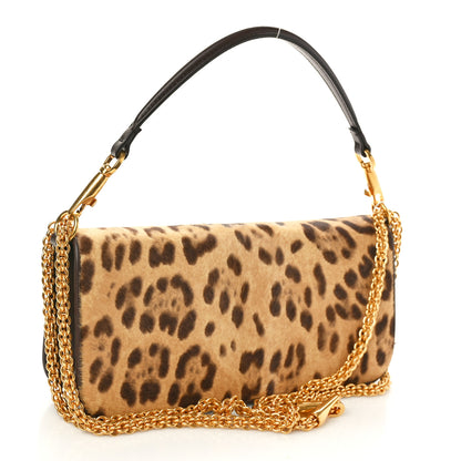 Valentino Garavani Pony Hair Leopard Vlogo Loco Shoulder Bag Champagne Testa Di Moro Fondant 3 of 9
