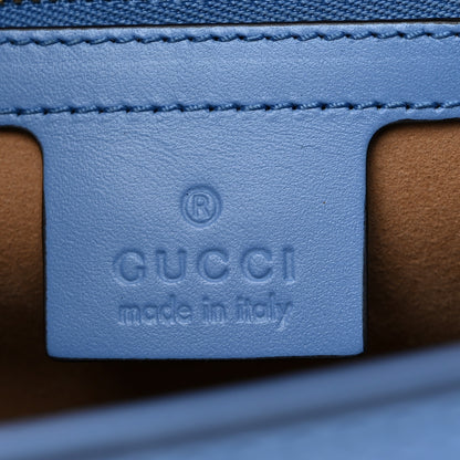 Gucci Calfskin Embroidered Medium Sylvie Top Handle Bag Clear Sky Blue 6 of 10