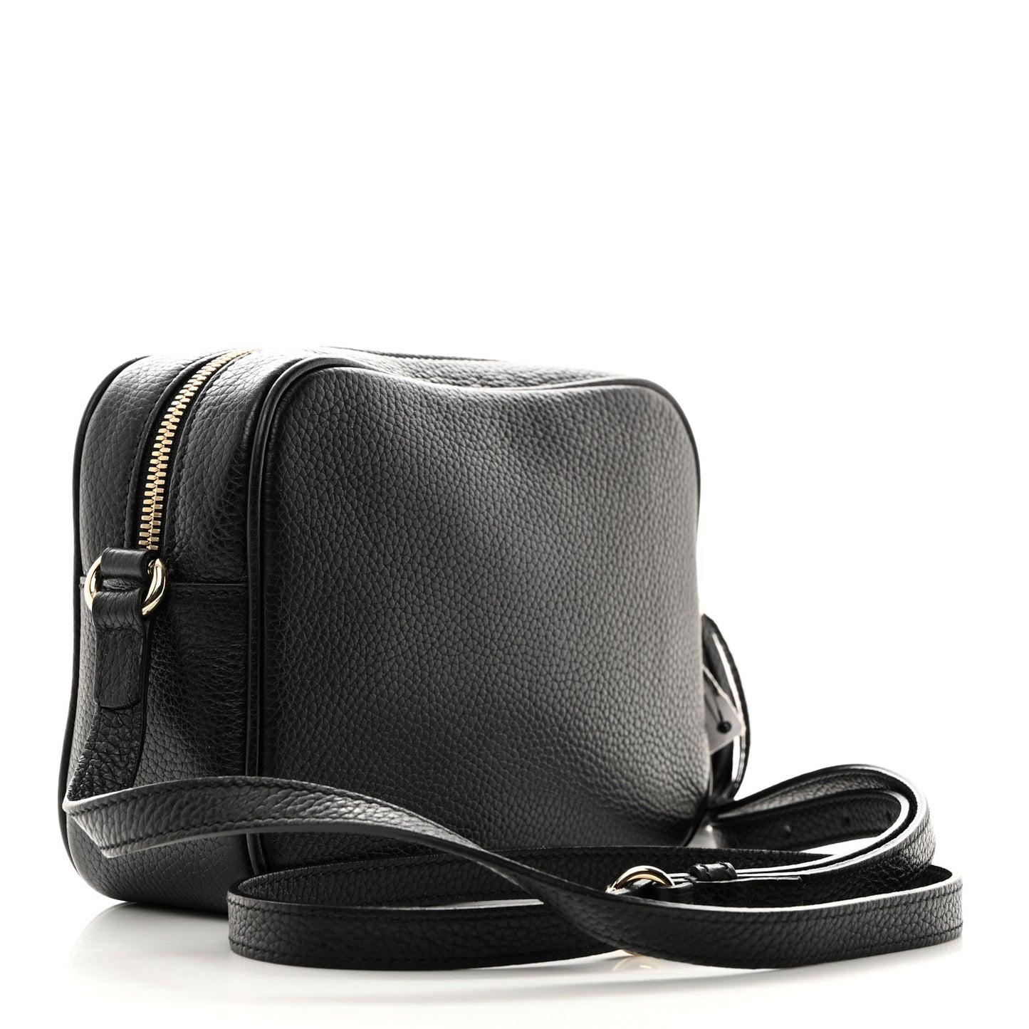 Pebbled Calfskin Small Soho Disco Bag Black