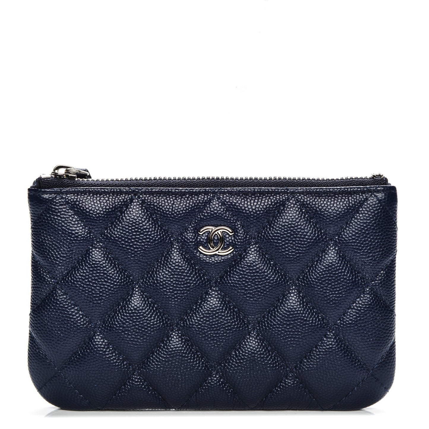 Caviar Quilted Small Cosmetic Case Navy