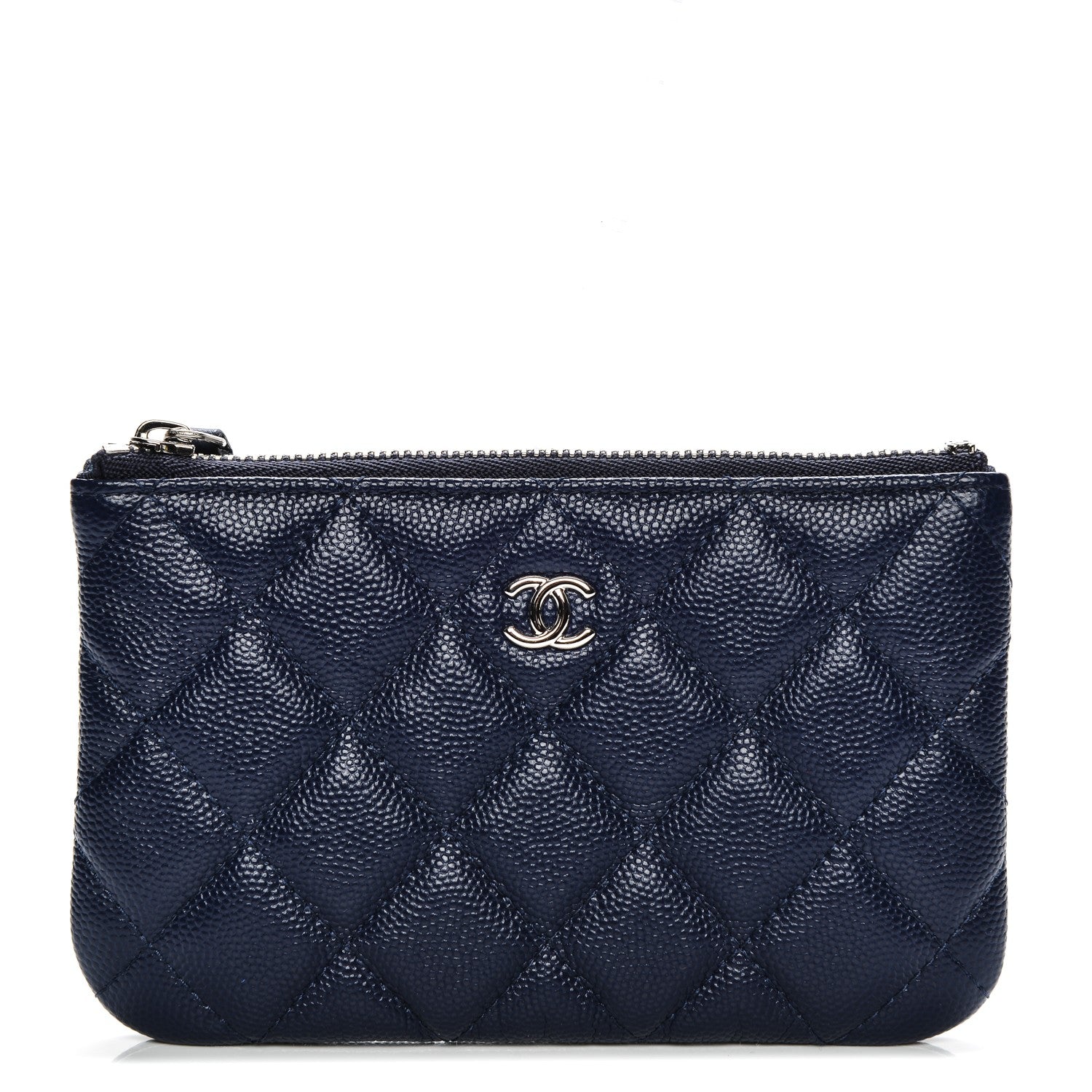 Chanel Caviar Quilted Small Cosmetic Case Navy 1 of 8