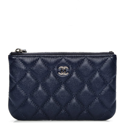 Chanel Caviar Quilted Small Cosmetic Case Navy 1 of 8