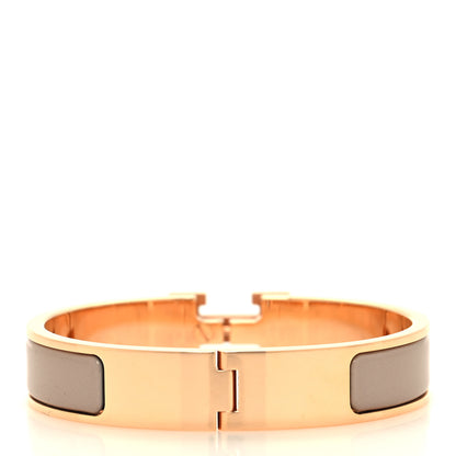 Hermes Enamel Narrow Clic Clac H Bracelet PM Marron Glace 3 of 5