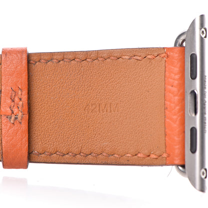 Hermes Epsom 42mm Apple Watch Single Tour Band Feu 5 of 7