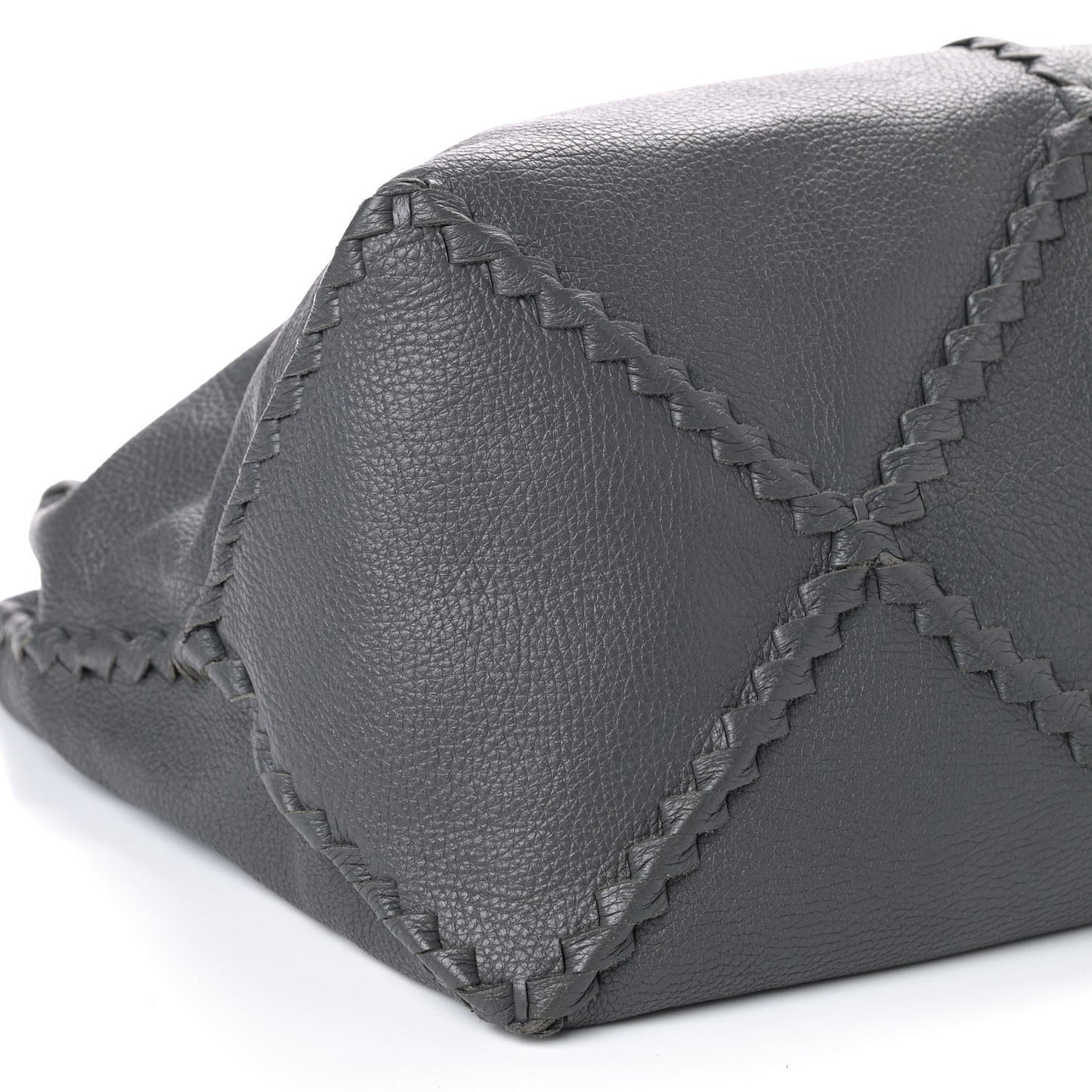Washed Cervo Deerskin Shoulder Bag New Light Grey