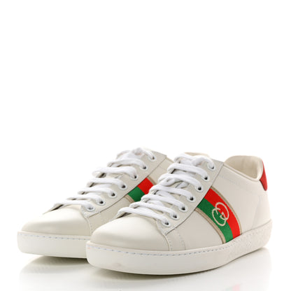 Gucci Calfskin Web Interlocking G Womens Ace Sneakers 36 White 4 of 9