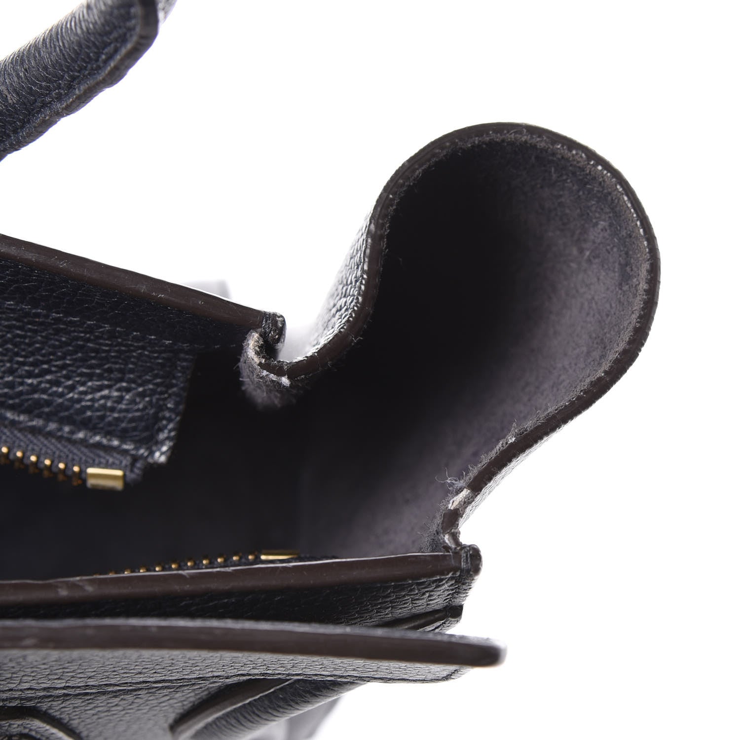 Celine Drummed Calfskin Micro Luggage Midnight 10 of 14