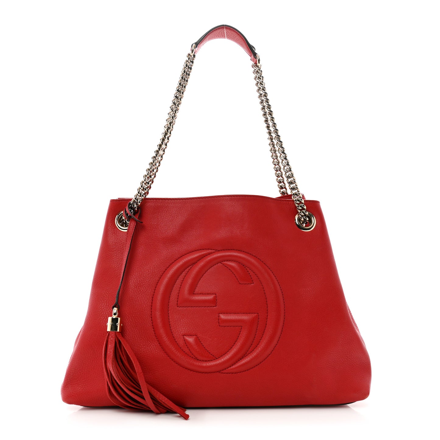 Cellarius Calfskin Medium Soho Chain Shoulder Bag Vibrant Red