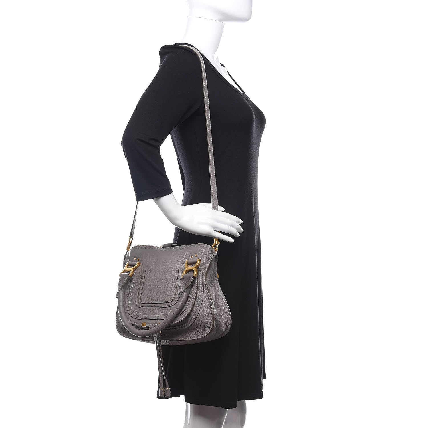 Chloe Calfskin Small Marcie Satchel Cashmere Grey 2 of 10