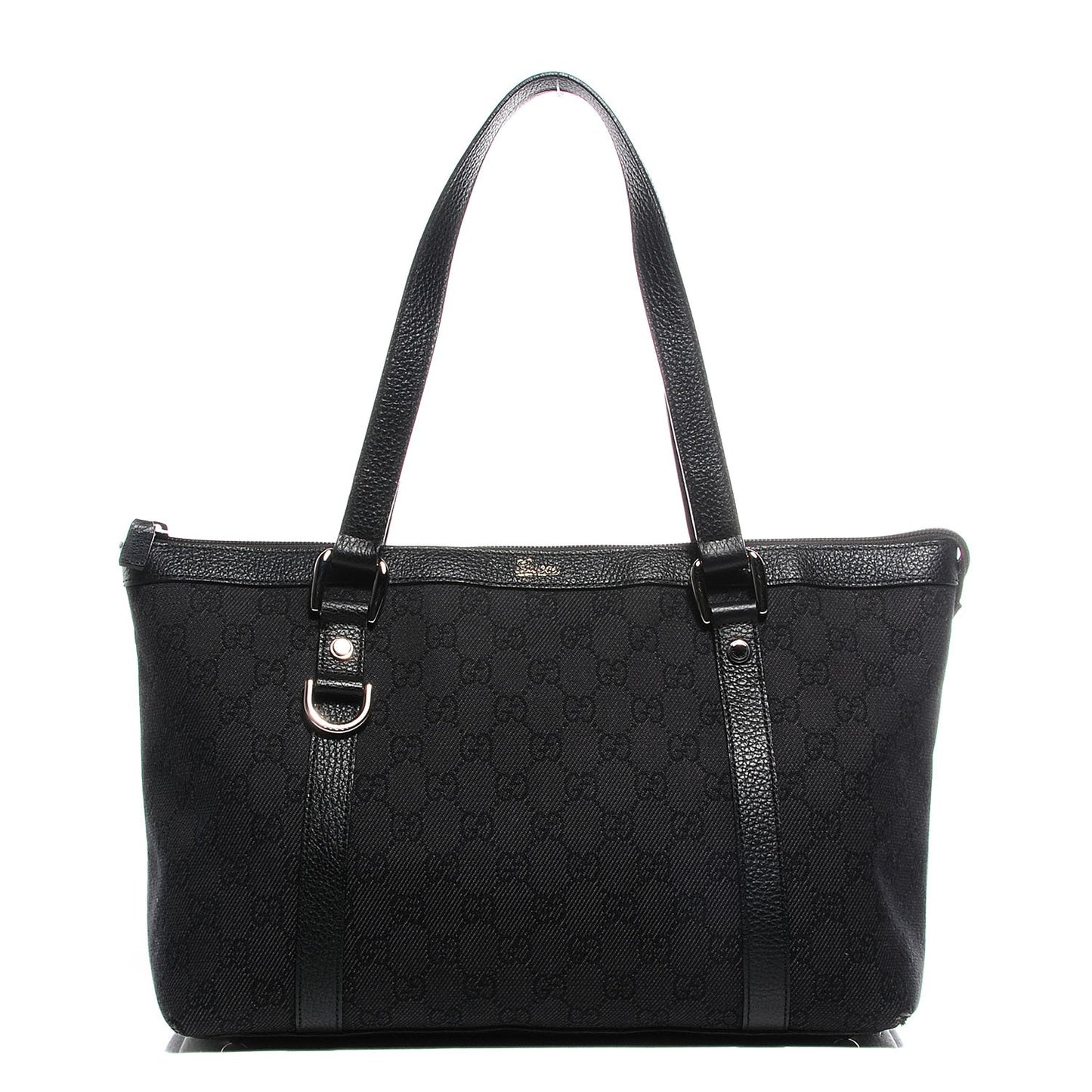Denim Monogram Medium Abbey Tote Black