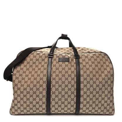 Gucci Monogram Dollar Calfskin Large Boston Duffle Bag Beige Ebony Testa di Moro Marrone Scuro 1 of 11