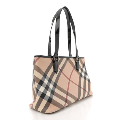 Burberry Supernova Check Small Nickie Tote Black 3 of 11
