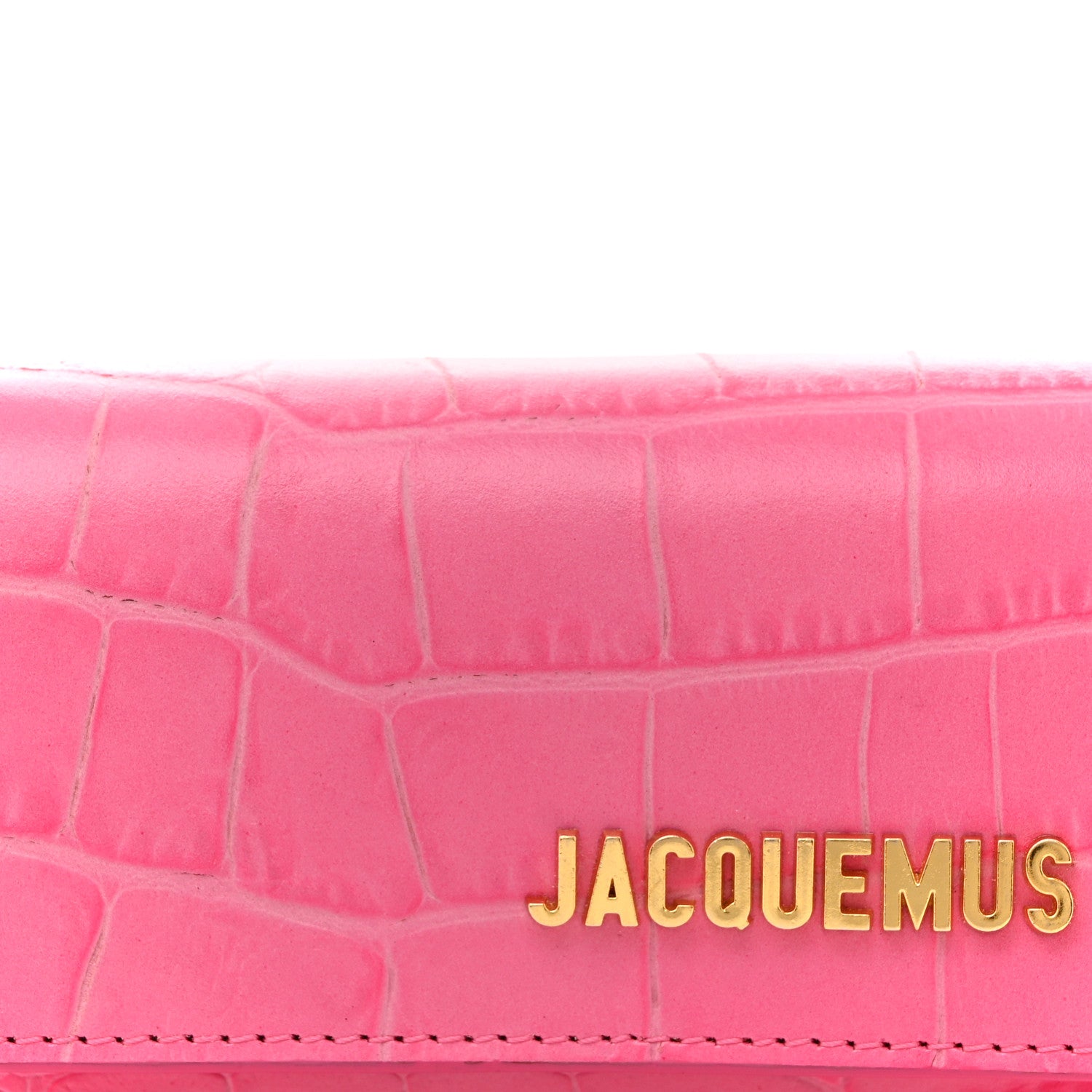 Jacquemus Calfskin Crocodile Embossed La Ceinture Bello Double Tour Belt Bag Pink 7 of 12