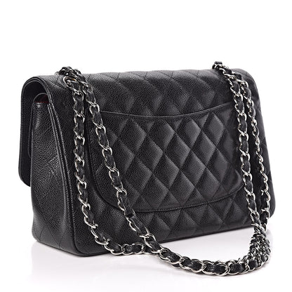 Chanel Caviar Quilted Jumbo Double Flap Black 3 of 12