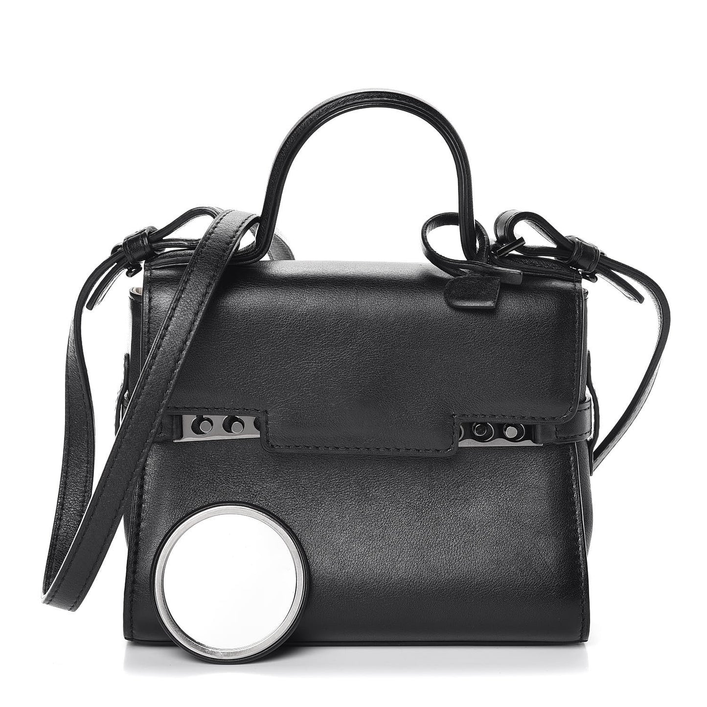 Smooth Calfskin Mini Tempete Satchel Black