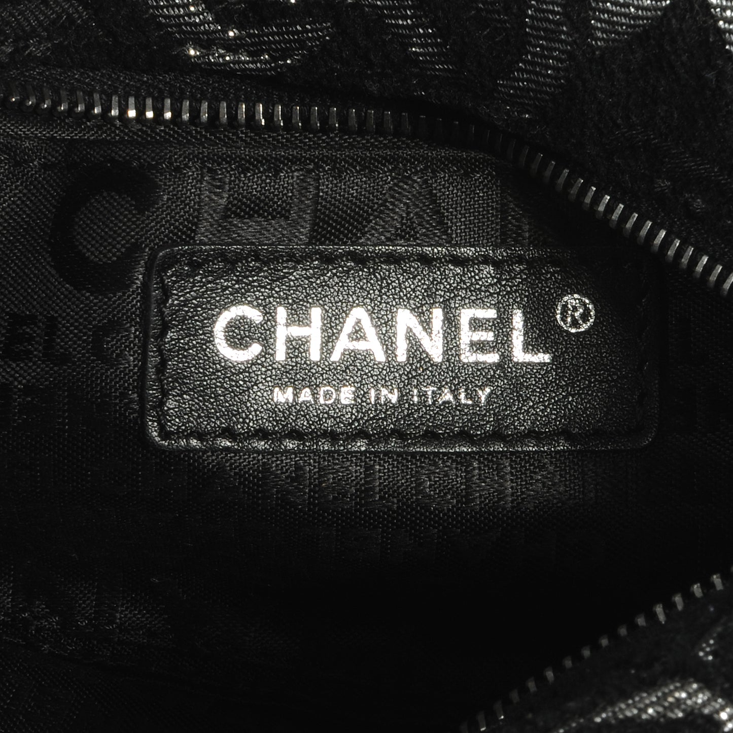 Silver CC Chain Pochette Black