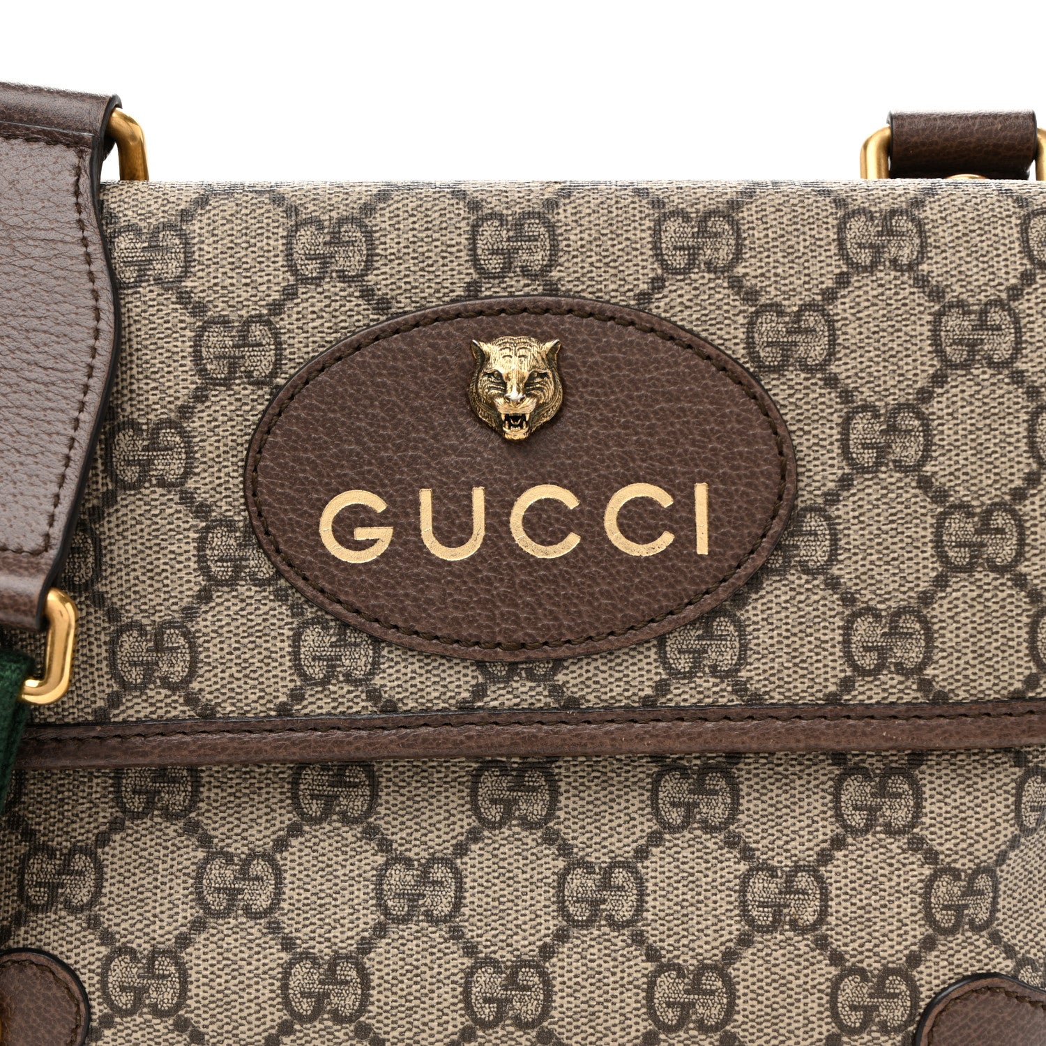 Gucci GG Supreme Monogram Web Small Neo Vintage Double Flap Messenger Bag  Beige New Acero 10 of 13