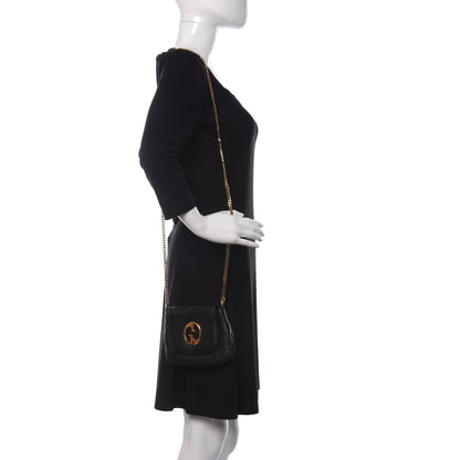 Gucci Pebbled Calfskin Small 1973 Chain Shoulder Bag Black 2 of 9