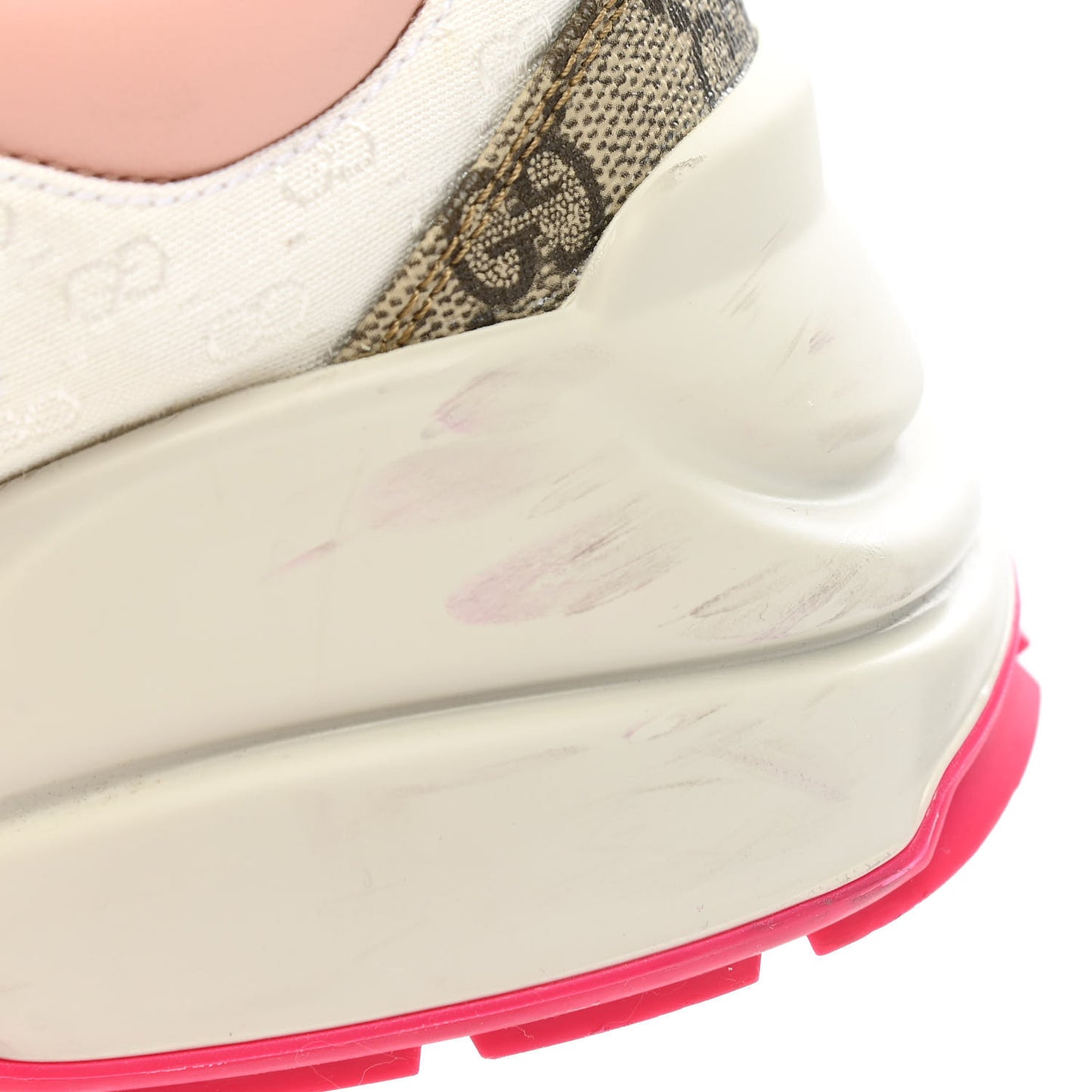 GG Supreme Monogram Mix Monogram Womens Rhyton Sneakers 39.5 London Blue Beige Pale Pink