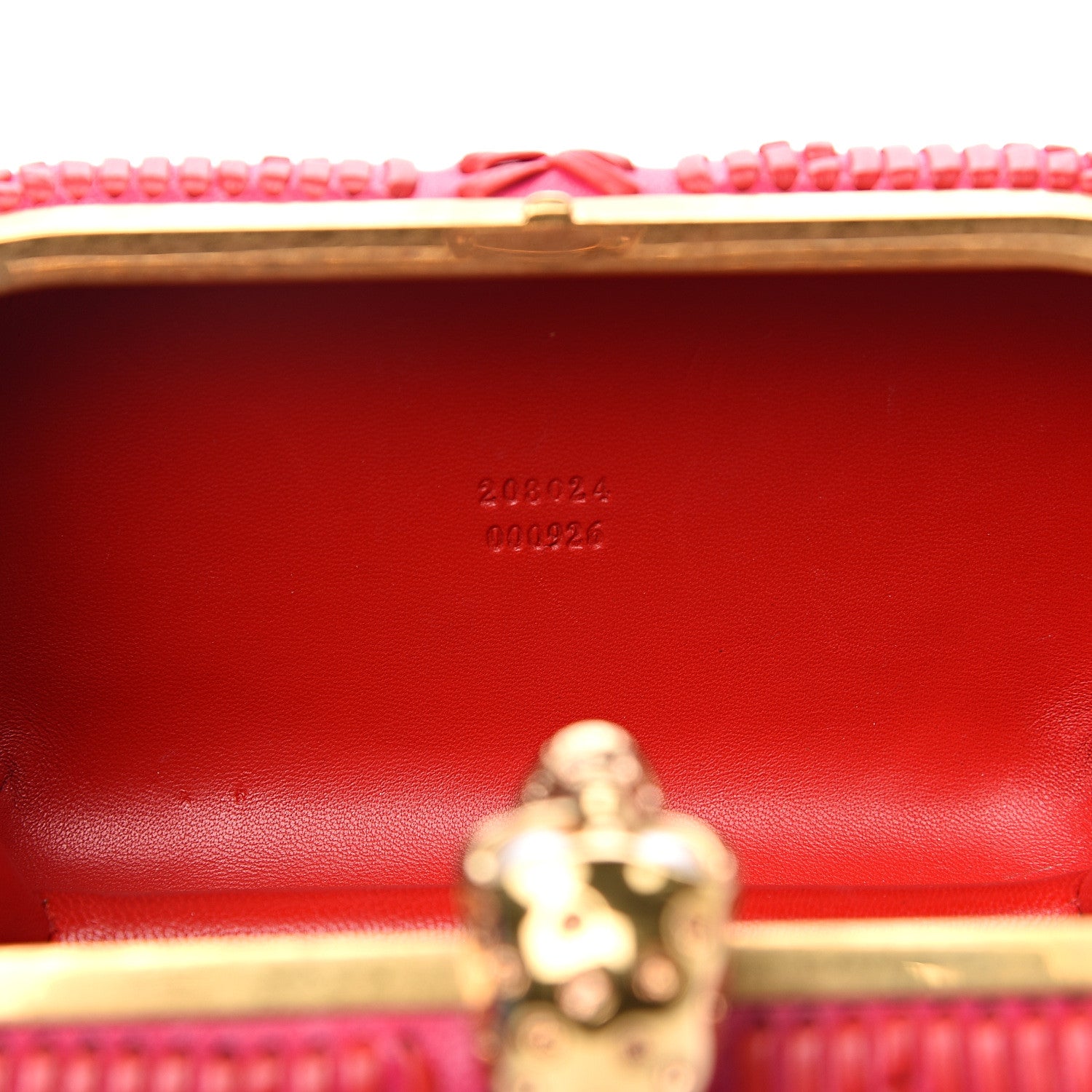 Alexander McQueen Calfskin Woven Britannia Skull Box Clutch Red Pink 6 of 7