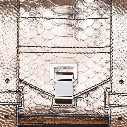 Proenza Schouler Metallic Python Calfskin Embossed Tiny PS1 Satchel Rose Gold 12 of 13