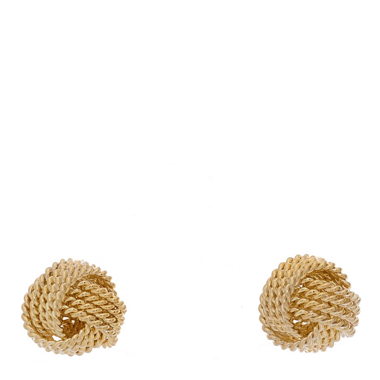 Tiffany 18K Yellow Gold Twist Knot Earrings 1 of 4