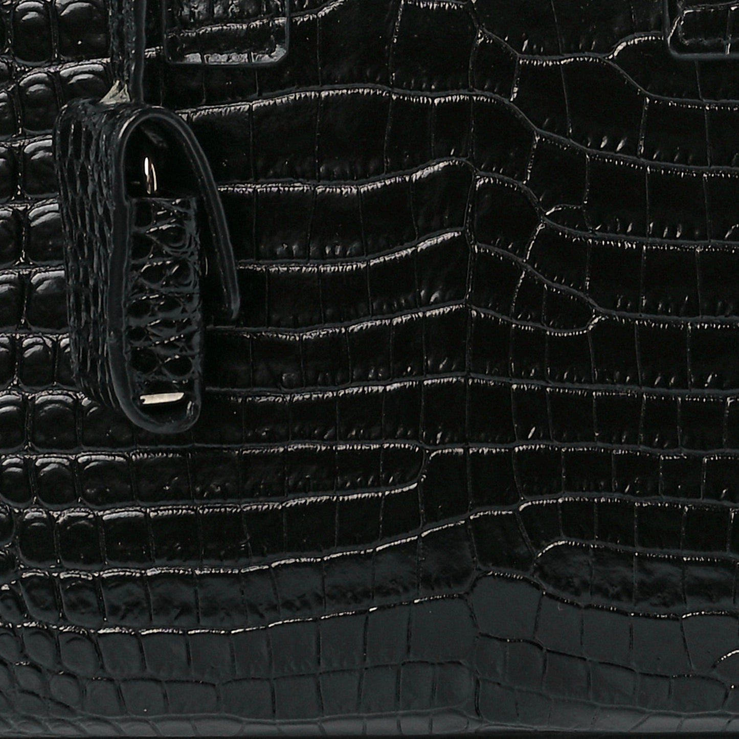 Calfskin Crocodile Embossed Nano Sac De Jour Black