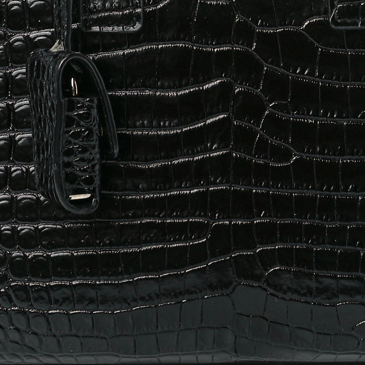 Saint Laurent Calfskin Crocodile Embossed Nano Sac De Jour Black 9 of 12