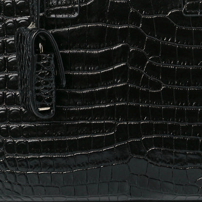 Saint Laurent Calfskin Crocodile Embossed Nano Sac De Jour Black 9 of 12